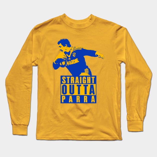 Parramatta Eels - Michael Cronin - STRAIGHT OUTTA PARRA Long Sleeve T-Shirt by OG Ballers